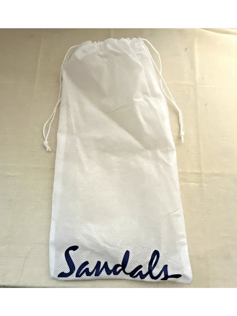 Sandals Beach Resort Travel Dust Bag Drawstring 12" x 6" White Lightweight Logo